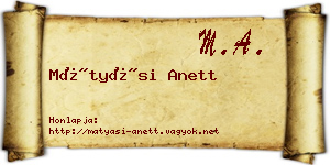 Mátyási Anett névjegykártya