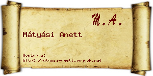 Mátyási Anett névjegykártya